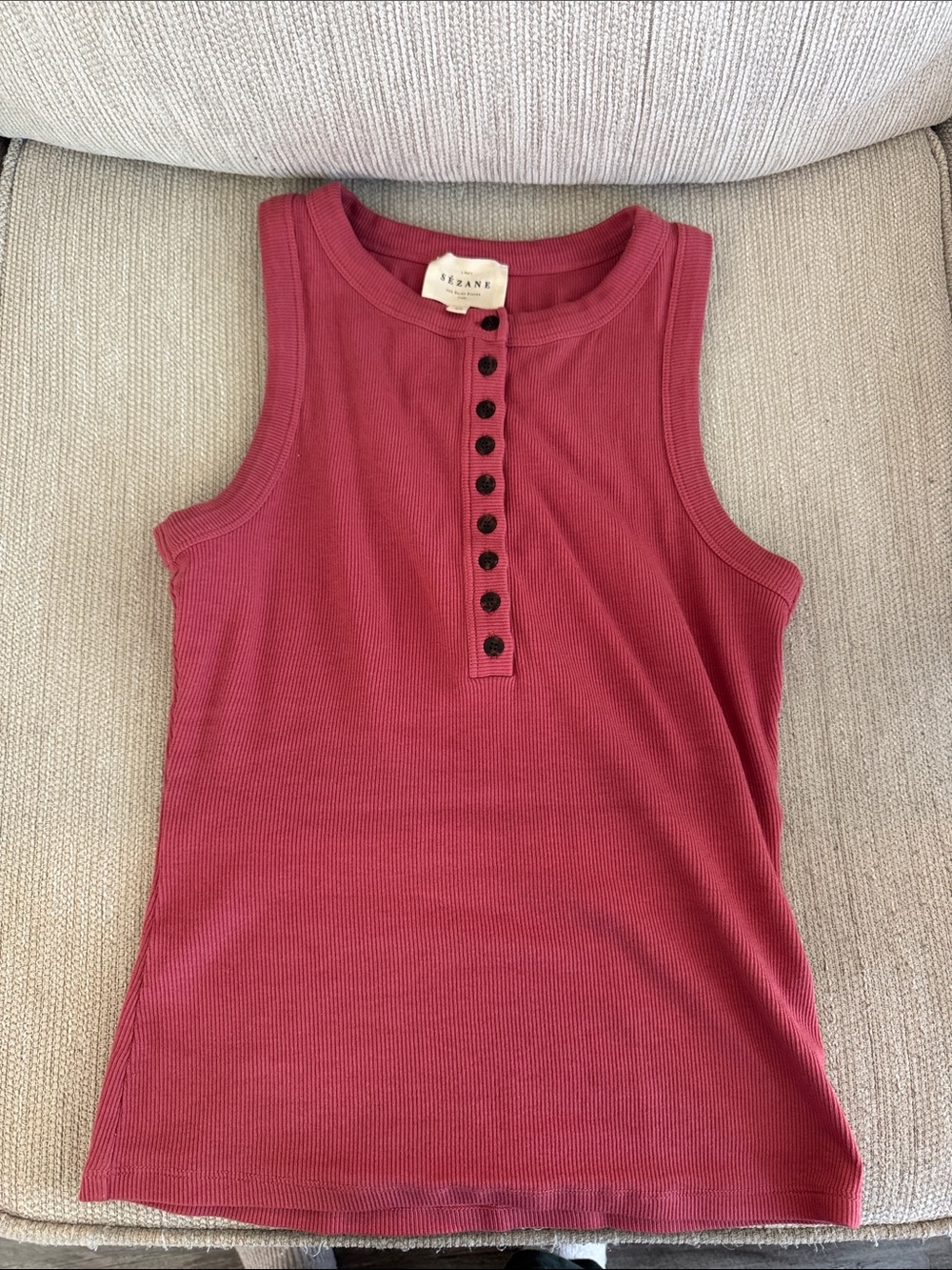 Sézane henley button front tank XS